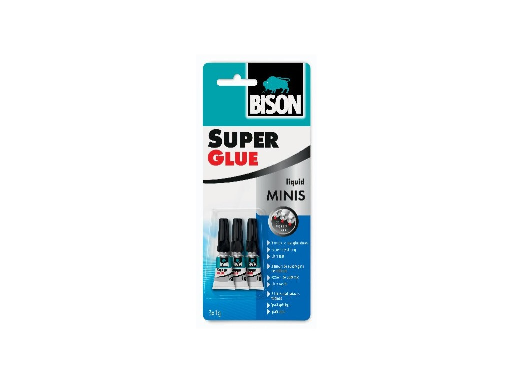 Bison Super Glue MINIS 3 x 1g